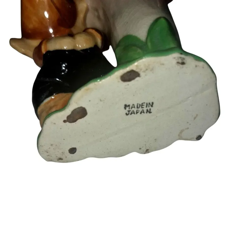 Vintage 1950s Kitschy Small Ceramic Elf Planters Set of 2 Whimsical Decor